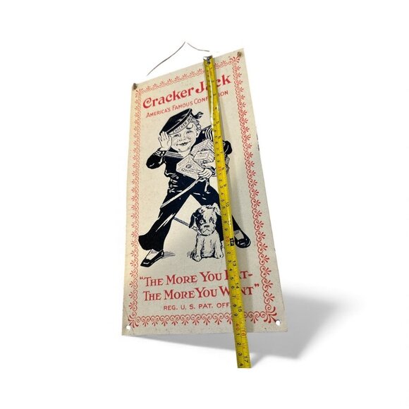 Vintage Cracker Jack Tin Sign Advertising Americas Famous Confection Decorative - Picture 2 of 9